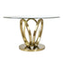 Zara 4 Seater Round Dining Table Gold - Clear Glass